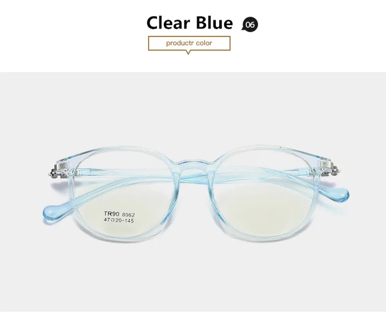 C6 Clear Blue Круглая оптическая оправа Очки для глаз полный обод TR-90 гибкий Rx-able оправа для установки линз по рецепту Oculos De Grau - Цвет оправы: C6 Clear Blue