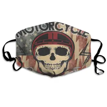 

Face Mask America Flag and Skull Designer Cycling Half Face Earloop Nose Mask for Woman