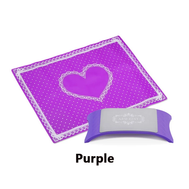 Силиконовая подушка для запястья салфетка для маникюра подлокотник Маникюрный Стол Держатель для рук Y1 - Цвет: Purple