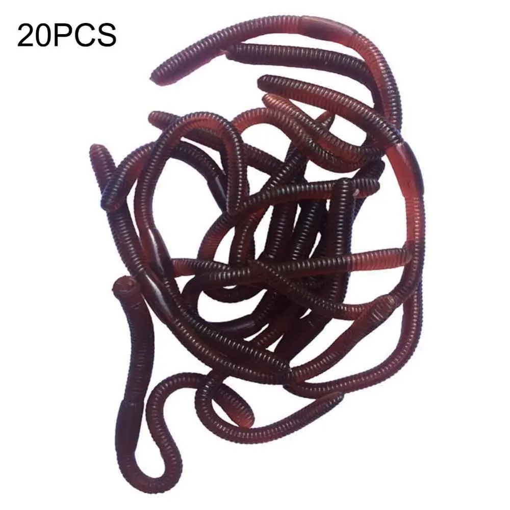 20pcs/set Halloween Props For Simulation Earthworm Plastic Lifelike Worm Soft Trick Toy Festival Party Decoration Supplies | Дом и сад