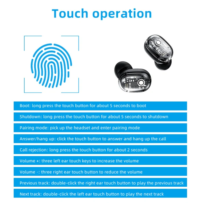Bluetooth 5,0 наушники HiFi тяжелый бас SmartTouch Bliateral вызов гарнитура с зарядным устройством LHB99