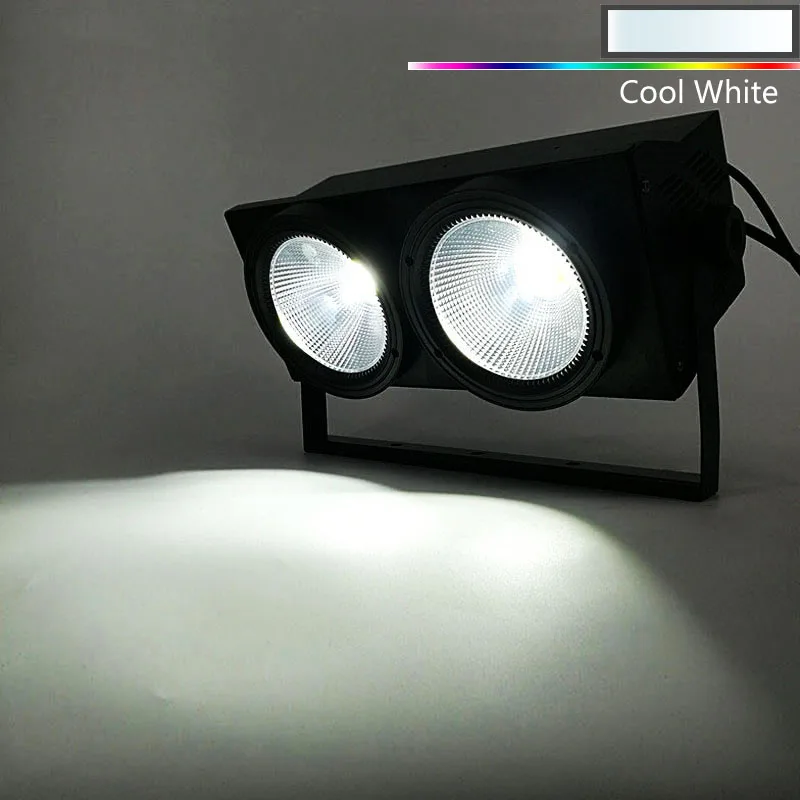 LED Cool White Djworld 2 глаза 200 Вт LEDCOB ослепляющий свет с Flightcase холодный и теплый белый цвет для Dj День рождения Свадебная Дискотека мяч - Цвет: LED Cool White
