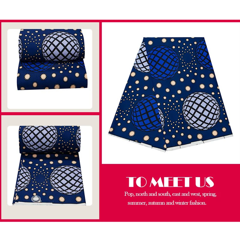 Анкара ткань Африканский настоящий воск печать темно-синий 2020 новый дизайн