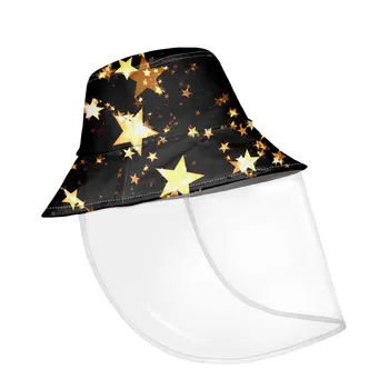 

Bucket Hat Women/girls Summer Protective Face Shield Cover Hats Fashion Shiny Stars Pattern Leopard for Outdoor Beach Unisex