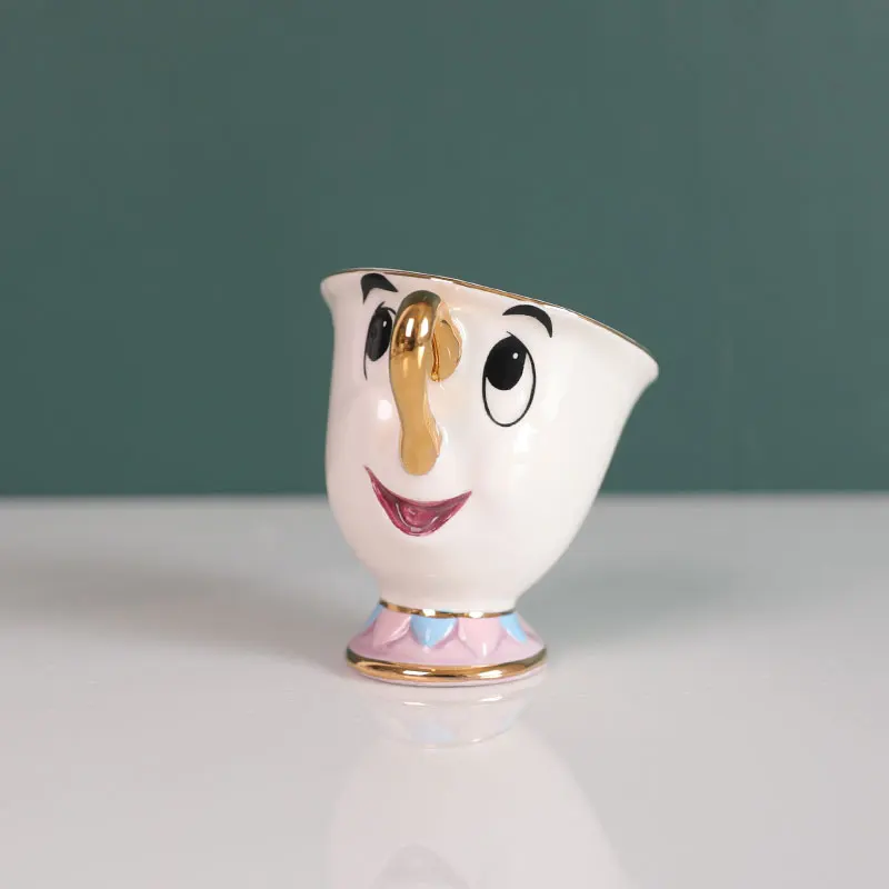 Горячая новинка, чайный горшок с героями мультфильмов Красавица и чудовище, кружка Mrs Potts Chip, чайный горшок, чашка, 2 шт., один набор, прекрасный хороший подарок - Цвет: 1   Cup