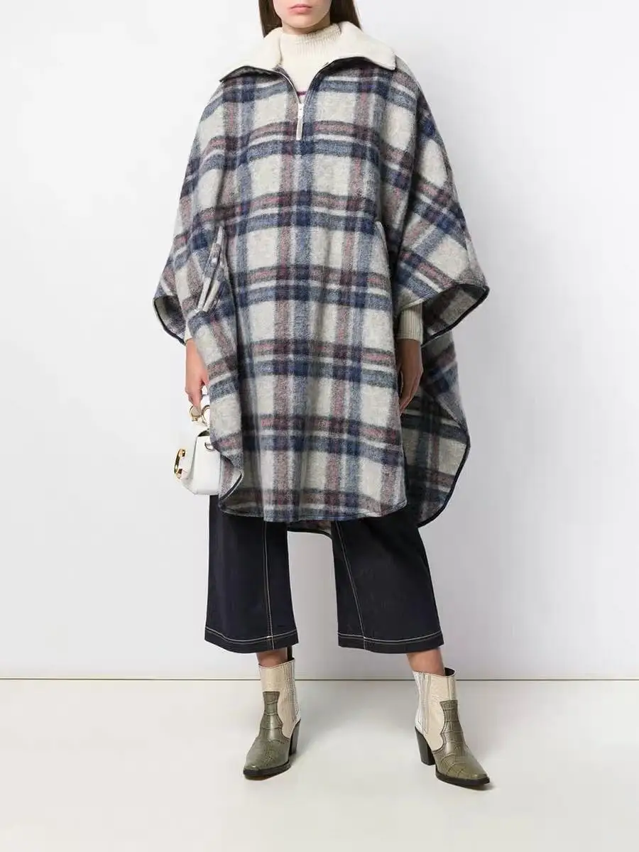 2019FW winner Новая женская Клетчатая Шерстяная Куртка-пальто Женский Свободный плащ верхняя одежда 3 цвета gdnz 9,22