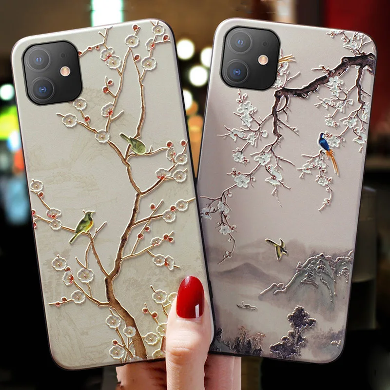 3D Relief Phone Case For Xiaomi mi 10T Pro Case Floral Silicon Cover For Xiaomi POCO X3 X 3 NFC mi 10T 10 T Pro Lite Case Fundas xiaomi leather case chain