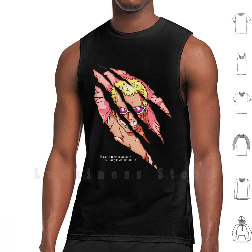 Doflamingo Pirate Canotte Gilet Senza Maniche Doflamingo Pirate Alexkramer One Piece Donquixote Pirate Anime Villain Slash