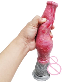 FAAK Ejaculation Dog Dildo Soft Silicone Large Penis Squirt Dildo Animal Dick Long Anal Sex Toys For Men Women Masturbators 6