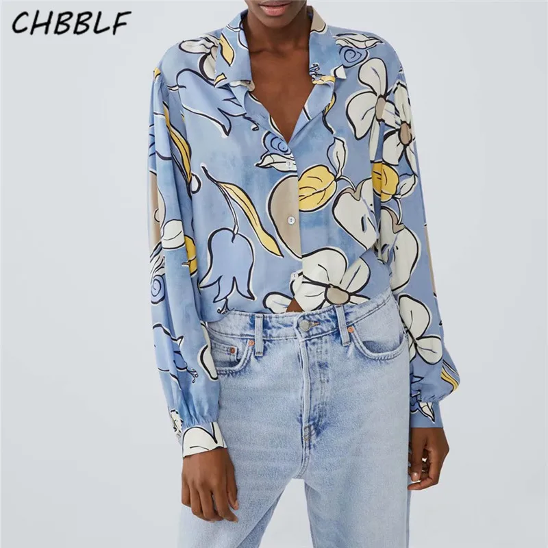 

Women stylish floral print blouse long sleeve turn down collar shirt female office wear tops blusas XDN8973