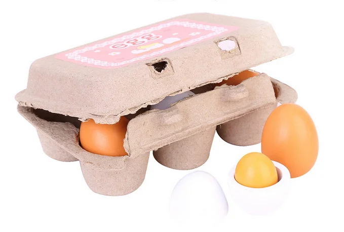 Kitchen Food Pretend Role Play Wooden Magnetic Omelette Egg Yolk Children Toy_UV 