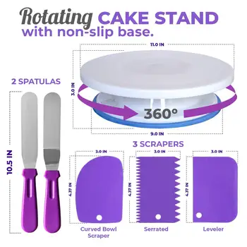 

60-piece cake turntable set decorating table decorating mouth silicone bag baking DIY combination cake tool