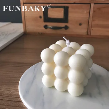 

FUNBAKY 3D Geometric Silicone Candle Mold DIY Handmade Aromatherapy Candles Creative Birthday Party Candle Mould
