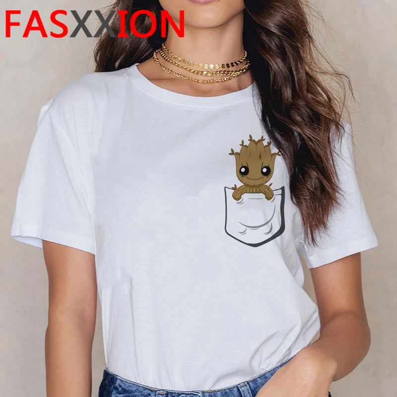 Baby Groot Kawaii Funny Cartoon T Shirt Men Fashion Anime Graphic T-shirt Summer Casual 90s Tshirt Hip Hop Top Tees Male | Мужская