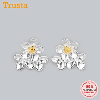 

Trusta New 100% 925 Sterling Silver Women's Jewelry Fashion Cute Small Plum Blossom Stud Earrings Gift For Girls Kids Lady DS374