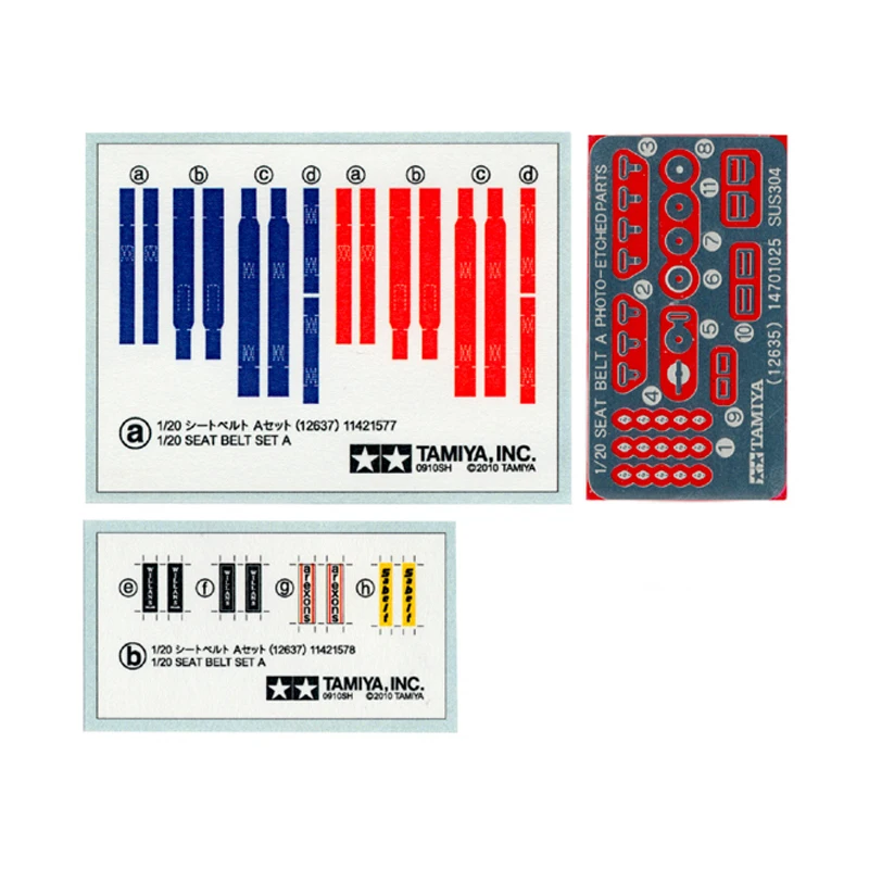 Tamiya 12637 1/20 детали серии частей для ремней безопасности набор