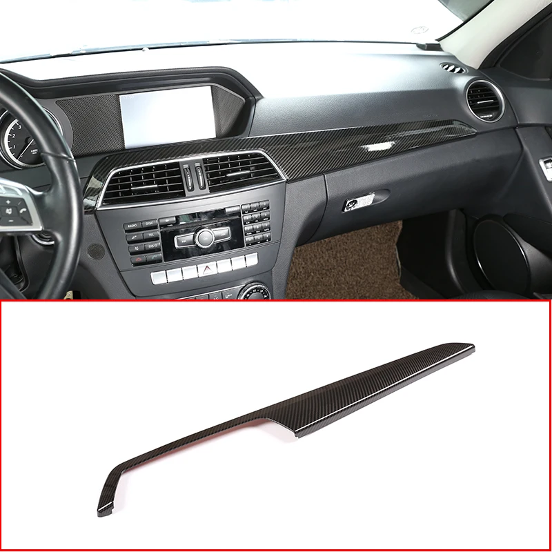 ABS Carbon Fiber Car Interior Center Console Protection Panel Cover Trim For Mercedes Benz C Class W204 2010-2013 Accessory
