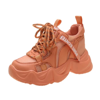 

Women Platform Sneakers Designers Brand Fashion Mesh Chunky Sneaker For Woman Ladies Lace Up Old Dad Casual Shoes Summer 8cm