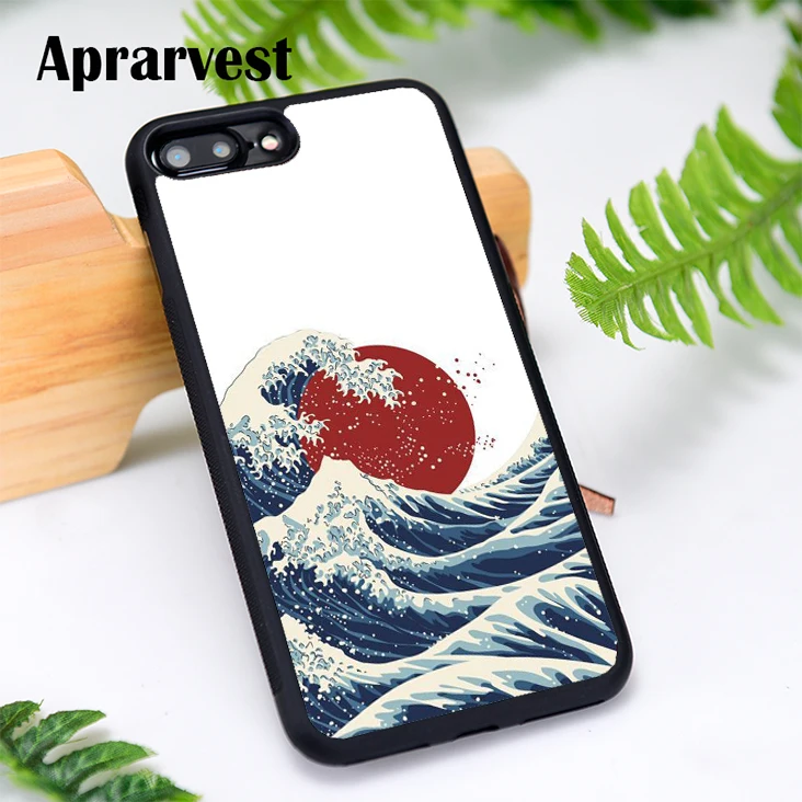 Aprarvest Phone Case Cover For iPhone 6 6S 7 8 Plus 5 5S SE X XS MAX XR The Great Wave Off Kanagawa Fukushima Sea Vintage Art |