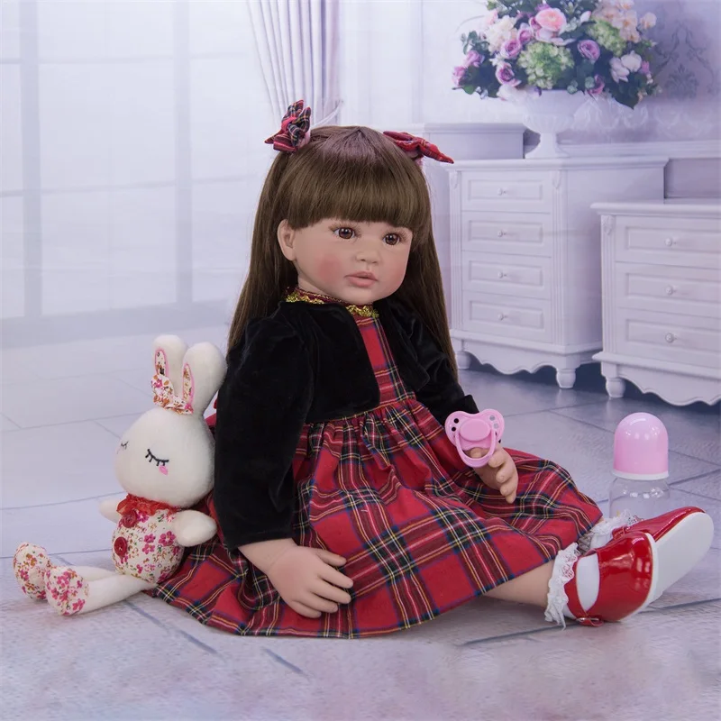 Baby Playmate 24 дюйма Reborn Baby Dolls 60 см силиконовая Мягкая Реалистичная кукла принцессы для девочек, игрушки для детей на день рождения, подарки на Рождество