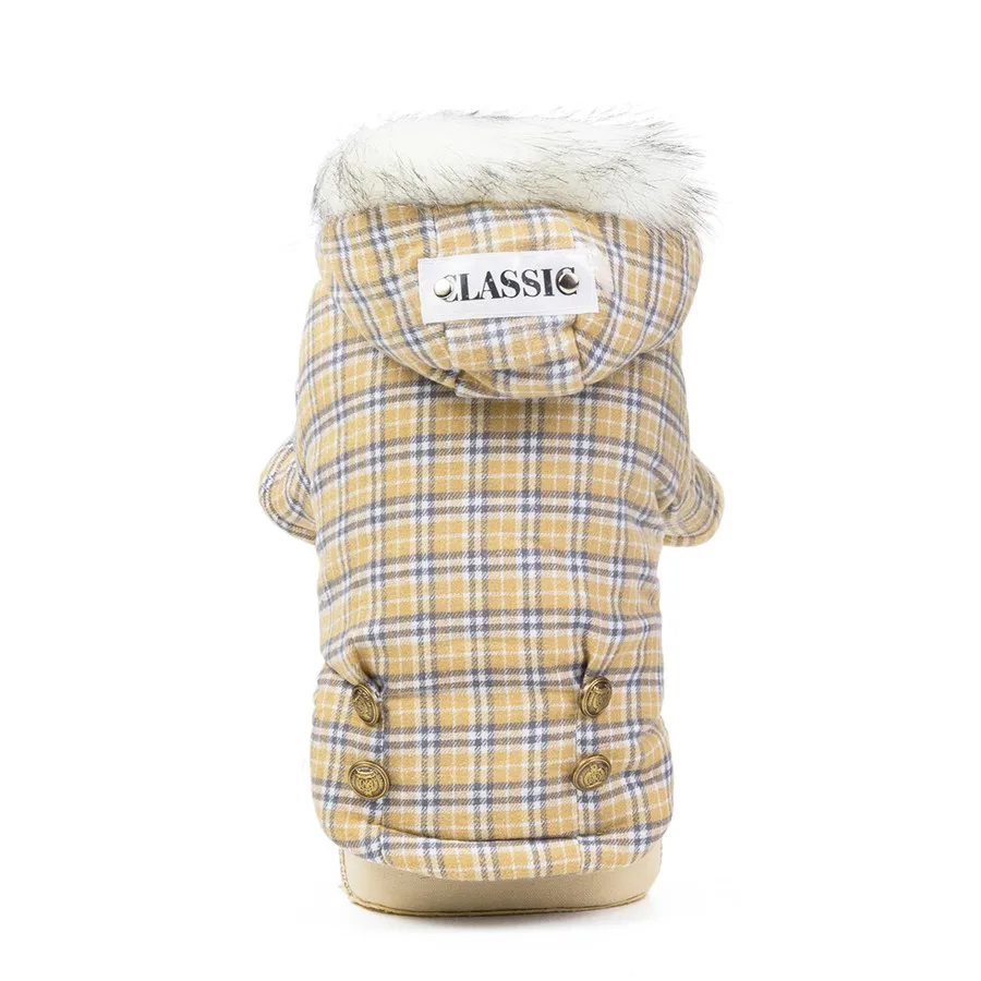 Теплая домашняя одежда для собак хлопок Россия зимний утепленный костюм пальто Англия сетчатые толстовки Одежда для маленьких щенков Одежда для собак XXL - Цвет: dark gray