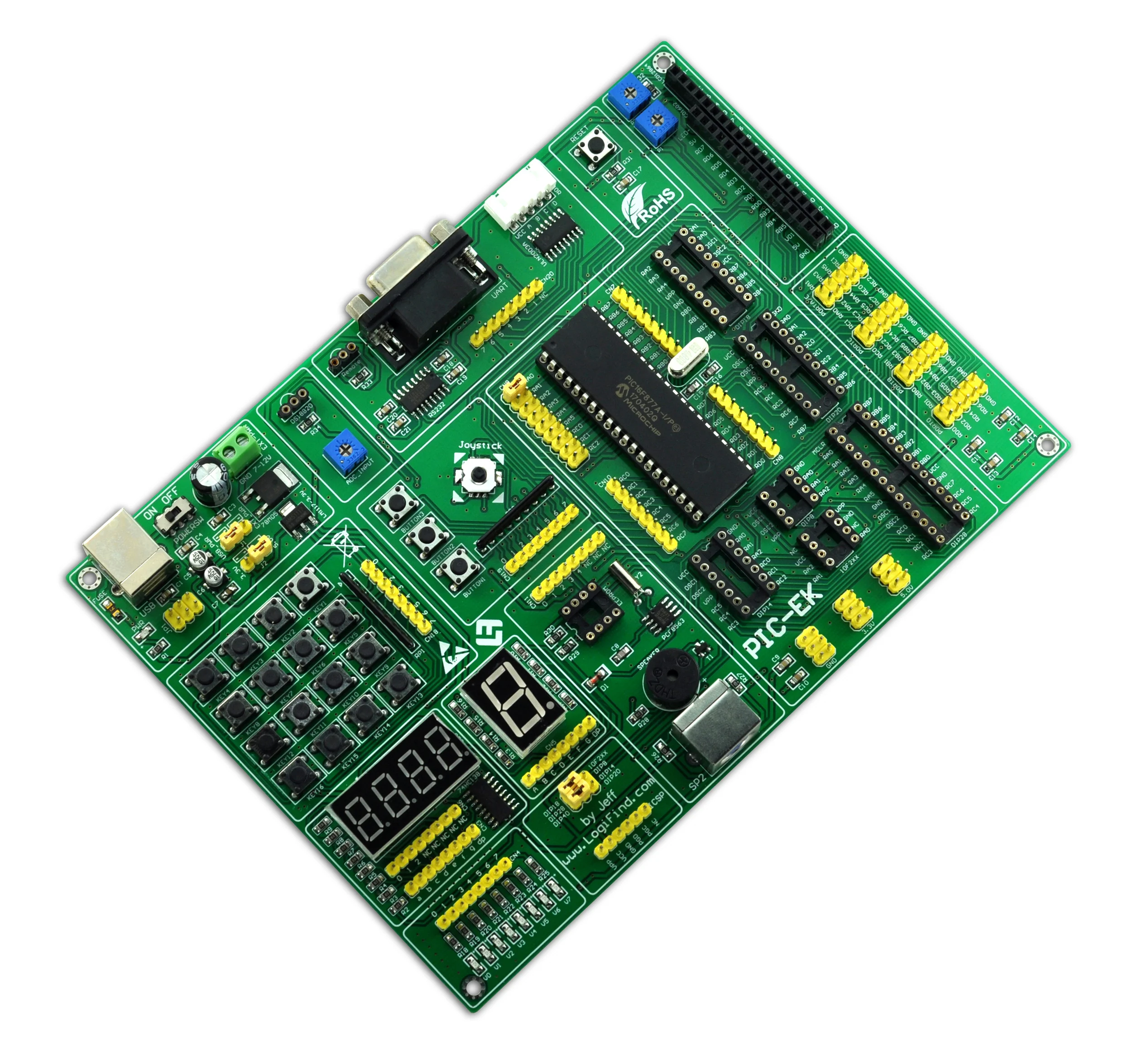 PIC одночиповая LearningUSB макетная плата PIC-EK с микроконтроллером PIC18F4550 имеет много процедур