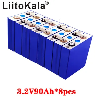 

8pcs LiitoKala 3.2V 90Ah LiFePO4 battery can form 24V battery Lithium-iron phospha 90000mAh Can make Boat batteries car battery