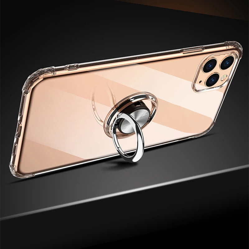 Для Iphone 11Pro Max Мягкий ТПУ эластичный кольцевой кронштейн мобильный чехол для телефона, мобильный телефон презерватив-6,5 Дюймов прозрачный
