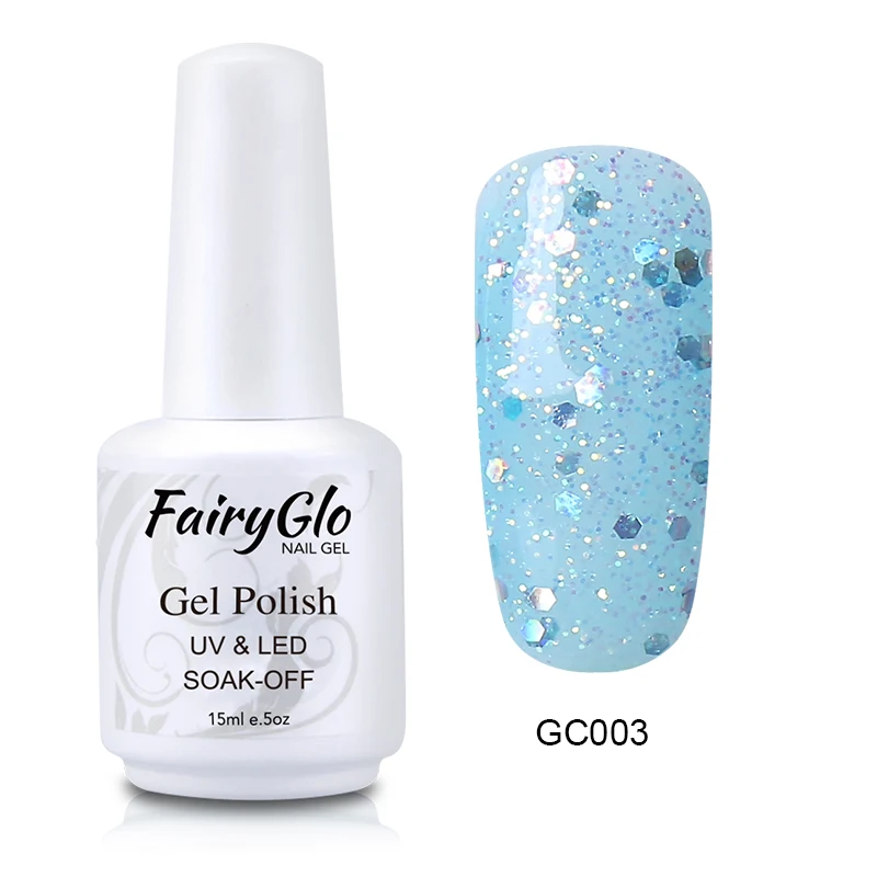FairyGlo 15 мл Алмазный гель для ногтей с блестками лак замачиваемый гель лак Блестящий блестящий гель лак для ногтей Полупостоянный лак для ногтей - Цвет: 003