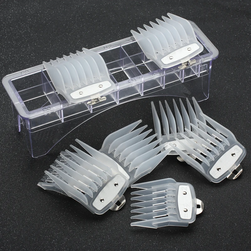 

transparent or Golden guide comb sets with box extra 1.5/4.5 mm clipper cutting tool kit hair clipper limited combs with metal