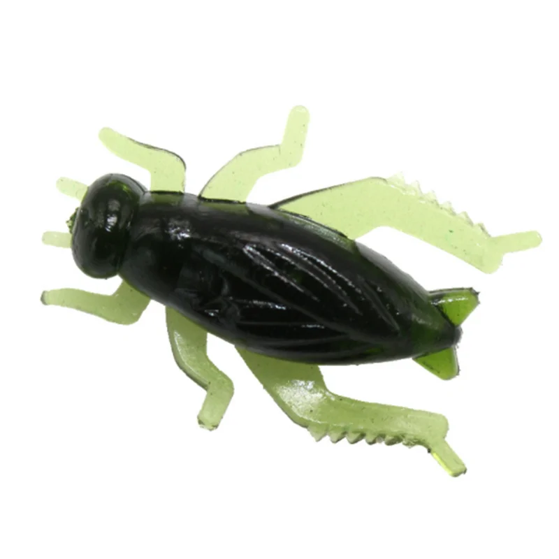 1Pc/5Pcs/10Pcs Cricket Soft Fishing Lure Artificial Bait PVC Green Lifelike Fake Insect High Quality Fish Tackle | Спорт и