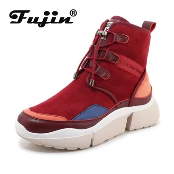 

Fujin Women Boots Sneakers High Top Ankle Booties Shoes Color Shoes Winter Wool Plush Fur Warm Boots Womens Winter Boots