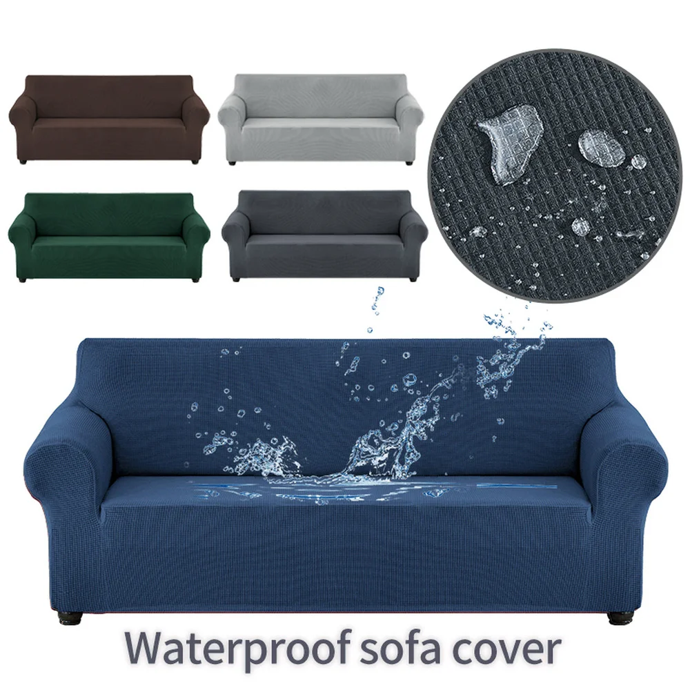 

1/2/3/4 Seat Waterproof Stretch Sofa Cover Thickened Four Seasons All-inclusive Furniture Protection Cover Solid Color Dustcover