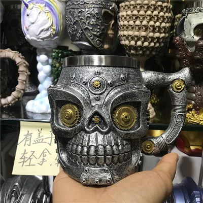 3D череп воды чашки, кружка, нержавеющая сталь вина чашки, смолы череп чашки, Кубок - Цвет: 17