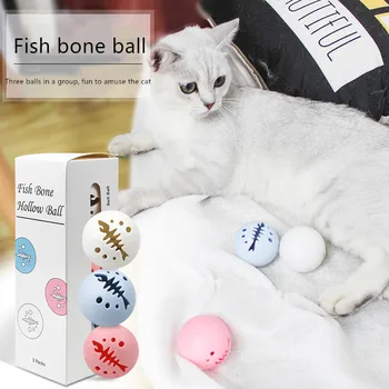 

3pcs Cat Ball Toys LED Light Electronic Rolling Ball Funny Toy Cat Interactive Ball Toy Catnip with Bell for Kitten Cats
