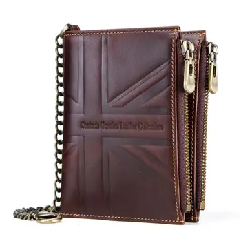 

Mens RFID Blocking Leather Bifold Double Zipper Coin Pocket Purse Wallet M6CC