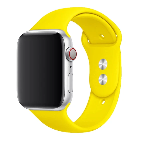 Спортивный ремешок для часов для apple watch, ремешок 42 мм, 38 мм, версия apple watch 4/5/3/2/1 44 мм 40 мм наручных часов iwatch, браслет, силиконовый ремешок для часов аксессуары - Цвет ремешка: 13-Light yellow