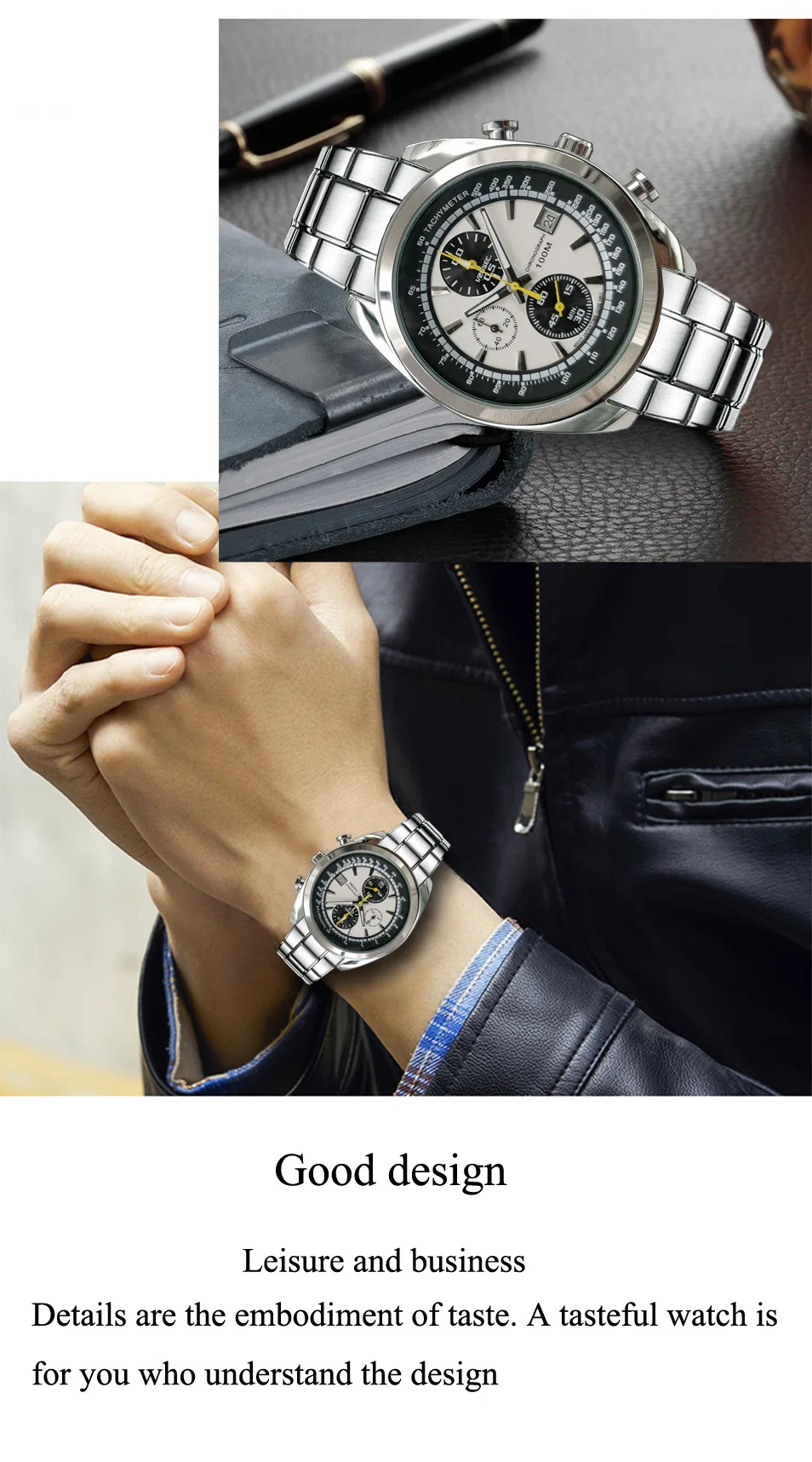 E Move Premium Luxury Men's Multifunctional Quartz E-Commerce Best-Selling Breathable Leather High-Grade Waterproof Watch
