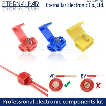 

Line Connector Terminal Joint Blue Red Quick Connection Clip Wire Crimp Splitter Lip Break Clamp Strip-free Soft Distributor