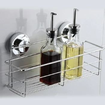 

Bathroom Shelf Stainless Steel Storage Rack Holder Wall Mounted Long Shallow Bottle Rack Kitchen Bathroom Organizer Shelf