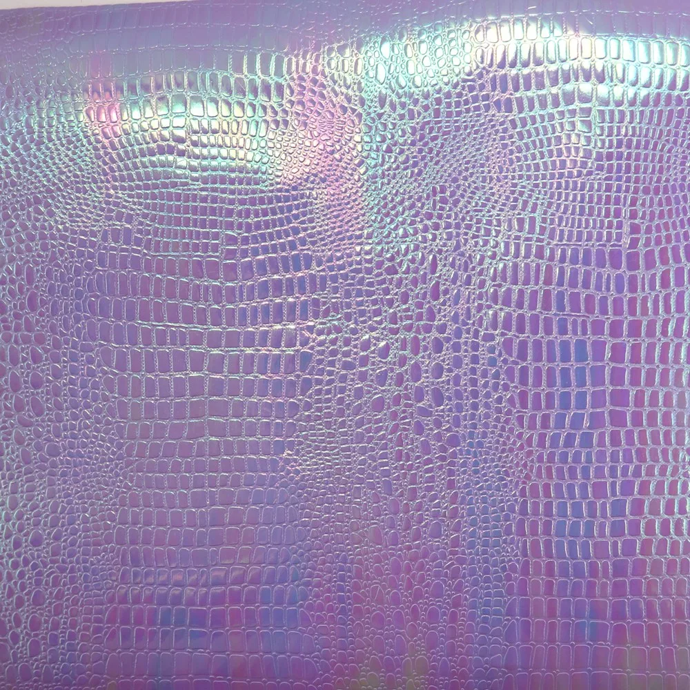 30x134cm Roll Iridescent Crocodile Snake Skin Textured Faux Synthetic Leather Fabric DIY Earrings Supplies Craft BH083