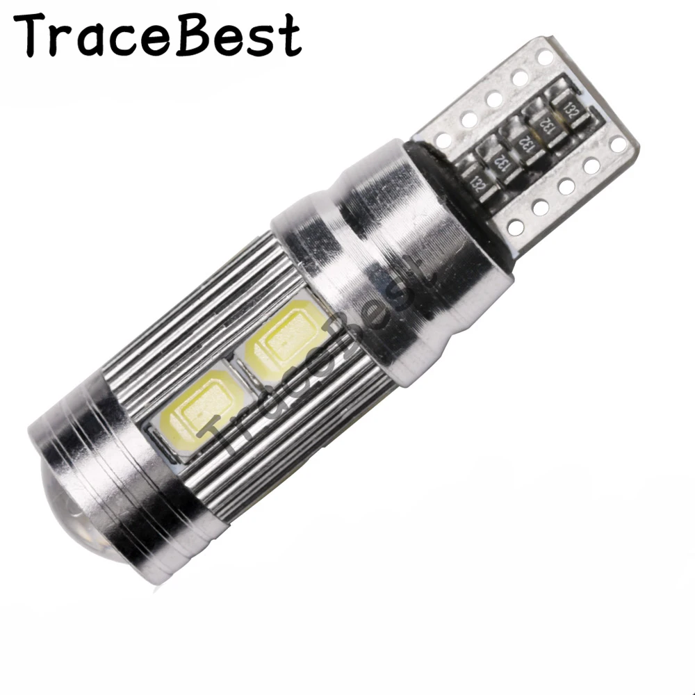 4 шт. Canbus без Ошибок T10 W5W 10LED лампы 5630 10SMD дальнего света автомобиля Авто сигнальные