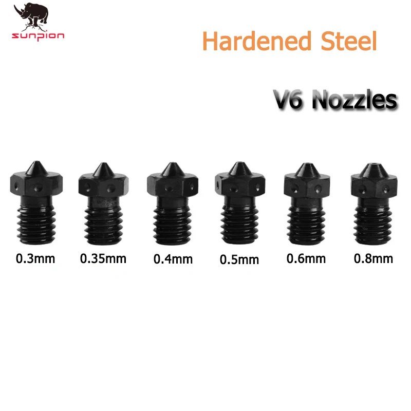 

1PCS Top quality A2 Hardened Steel V6 Nozzles for printing PEI PEEK or Carbon fiber filament for E3D HOTEND