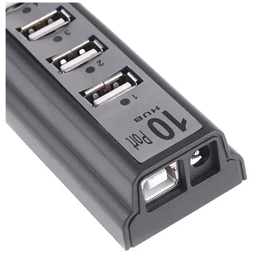 Высокоскоростной концентратор USB 2,0 10 портов(черный