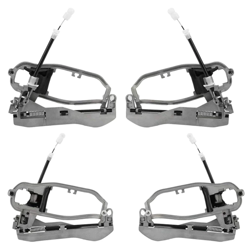 

4 Pieces Door Handle Carrier Frame Exterior Front Rear Left Right Lh Driver Side for 00-07 Bmw X5 E53 51218243615 51218243615