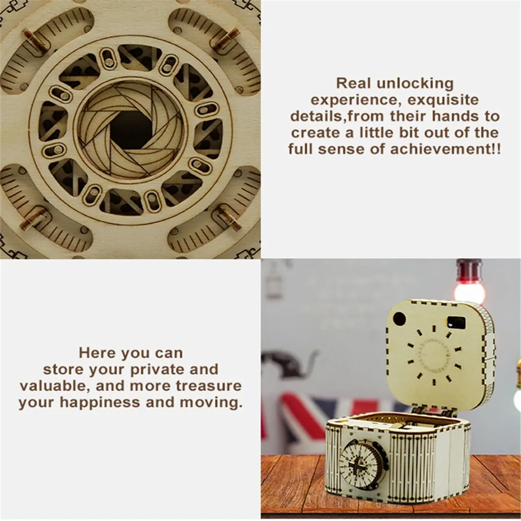 Креативная DIY 3D Коробка С Сокровищами Музыкальная шкатулка деревянная головоломка модель игрушка подарок для взрослых и детей для детей игрушки музыкальные игрушки brinquedos игрушки