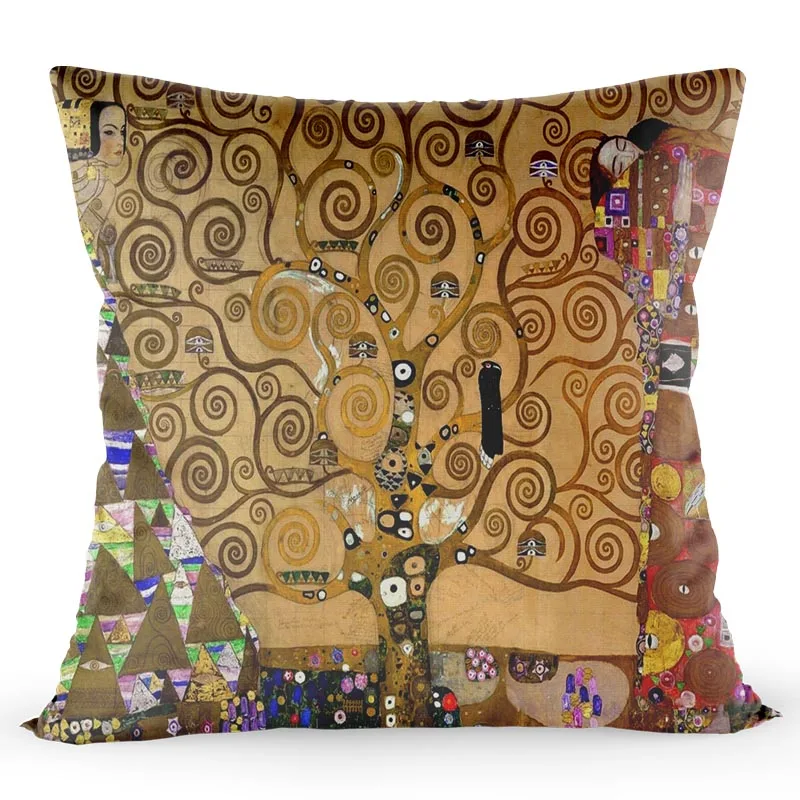 Пользовательские Gustav Klimt Lebensbaum Размер наволочки 40*40 см квадратная молния обложка домашняя декоративная Подушка Крышка Прямая
