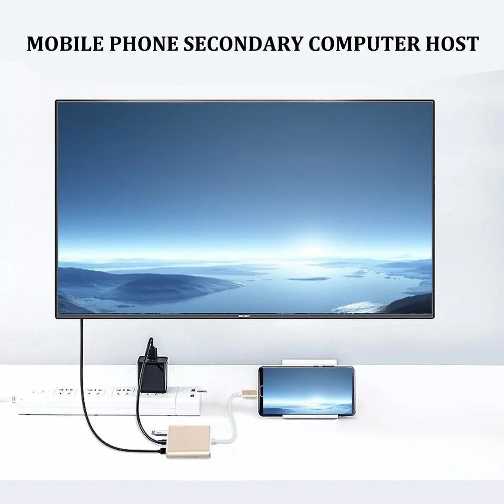 Многоцелевой Мини type-C поворот Hdmi три в одном type-C поворот Usb type-C в Hdmi конвертер USB интерфейс