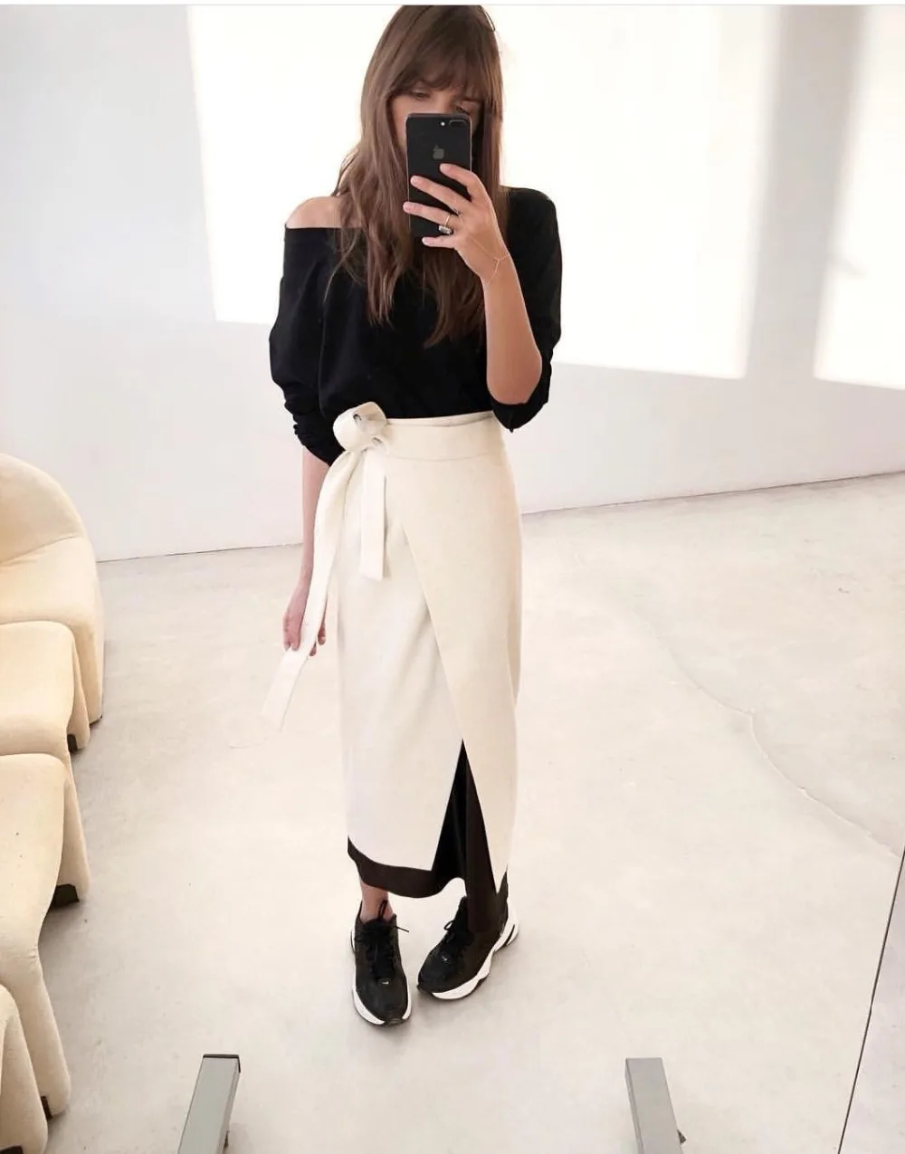 Suede Long Skirt Women Retro Female Hight Waist Asymmetry Casual Women Wrap Skirt Ladies Long Skirt Jupe Longue Femme Slim