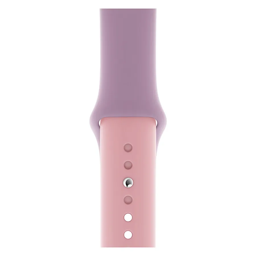 Purple light pink Двойной Цвет спортивные полосы для наручных часов Apple Watch, ремешок 5 4 3 2 1 силиконовый ремешок для наручных часов Apple Watch iwatch серии 38/40 мм/42 44 мм аксессуары - Цвет ремешка: Purple light pink